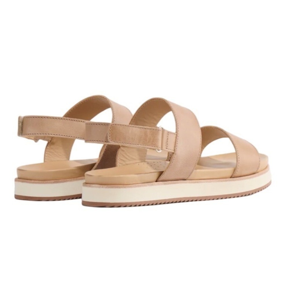 Anthropologie Nisolo Go-To Flatform Leather Platform Sandals Almond Shoes Sz 6.5 - Picture 2 of 8
